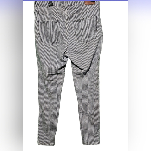 Madewell EUC Jeans Mid-Rise Skinny Striped Blue Jeans Size 31 - Picture 6 of 7